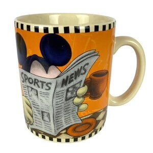 Disney Mickey Mouse Jumbo Coffee Mug 24 Oz Go Ahead I'm All Ears Orange Black